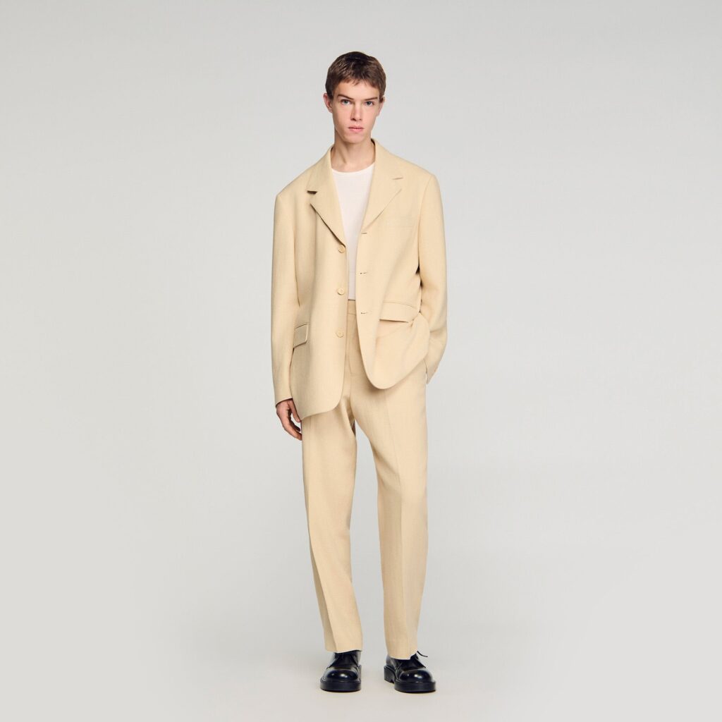 Veste de costume oversize en lin