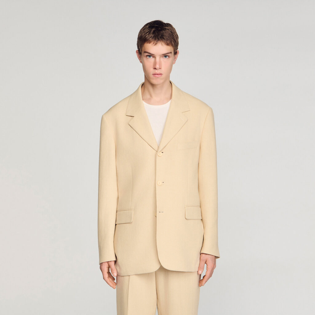 Veste de costume oversize en lin