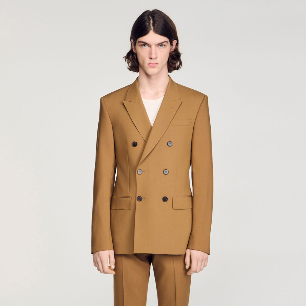 Veste de costume croisée en laine