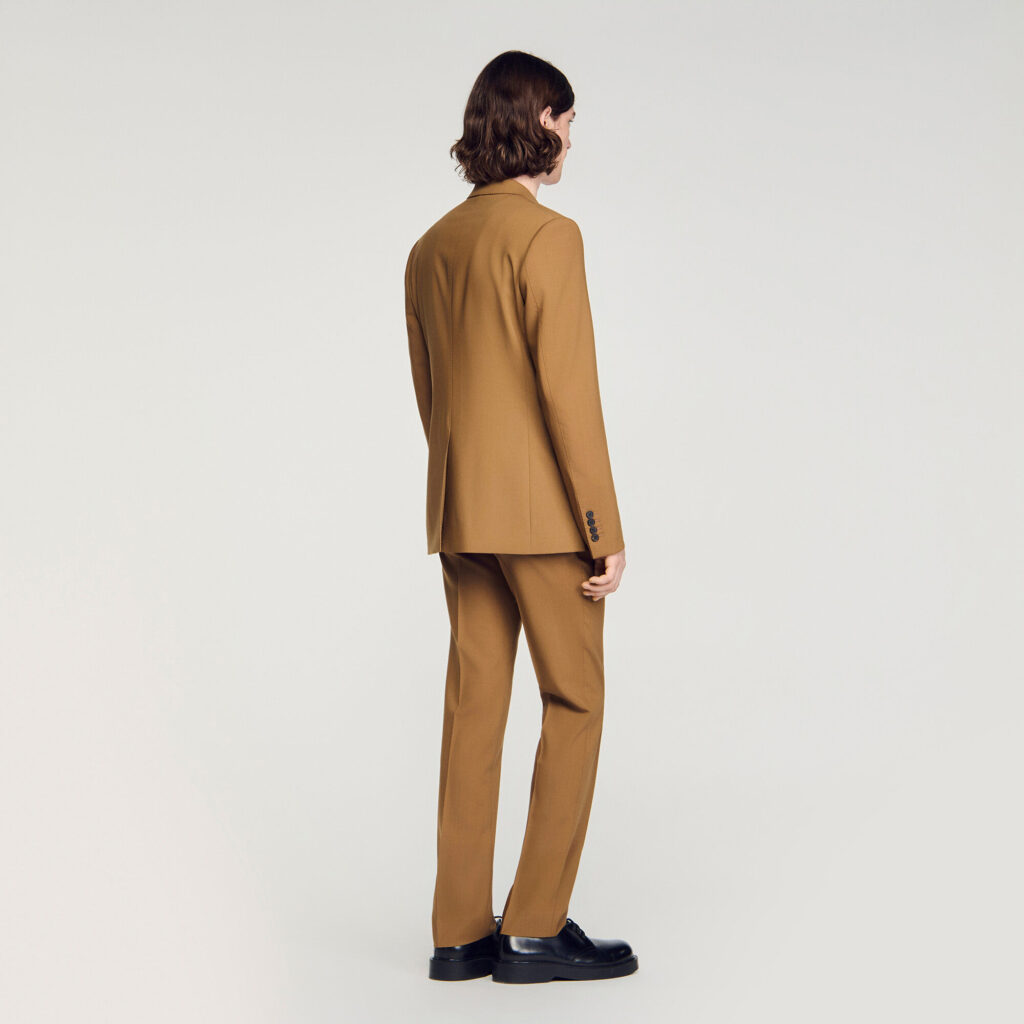Veste de costume croisée en laine