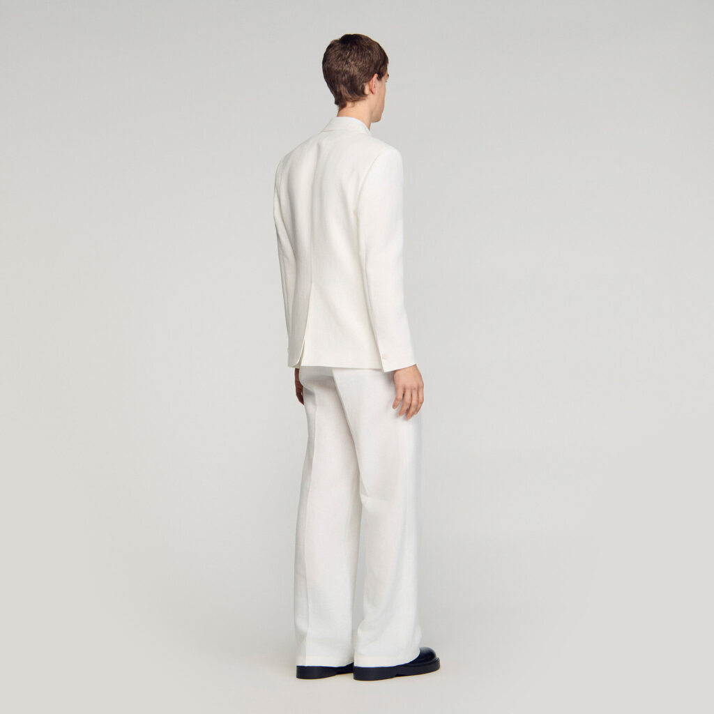 Veste de costume croisée en lin
